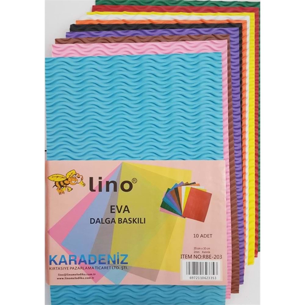 Lino Eva 20x30 10 Renk 2mm. Dalga Baskılı