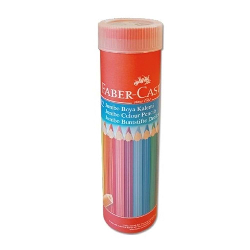 Faber-Castell Boya Kalemi 12 Renk Jumbo Tam Boy Tüp Üçgen